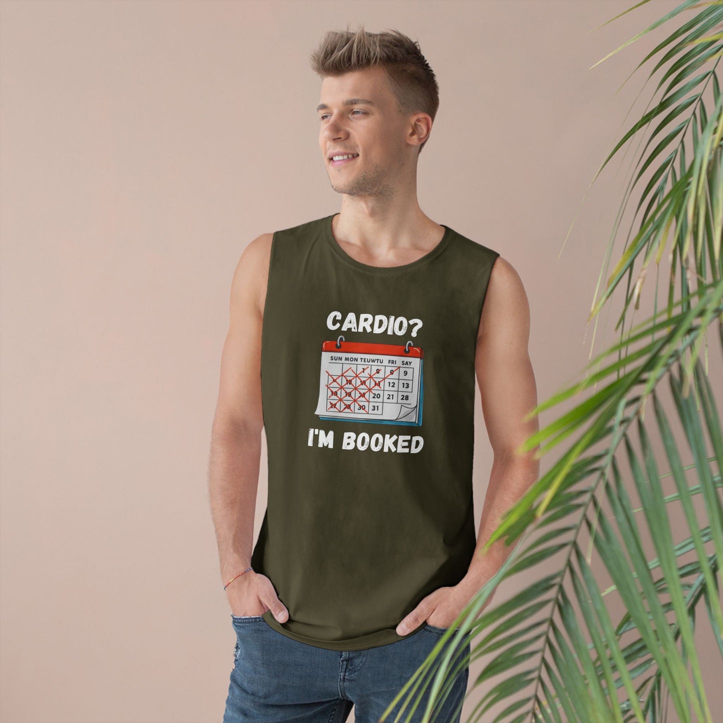 Funny Cardio Tank Top - 'Cardio? I'm Booked' - Unisex Athletic Wear