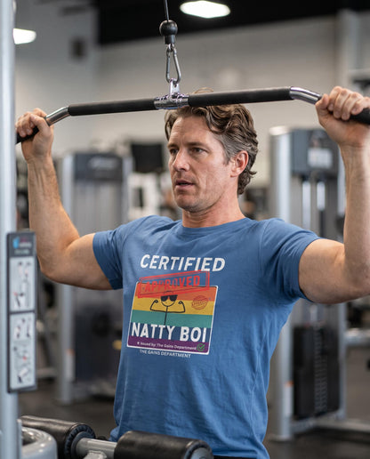 Funny Certified Natty Boi Unisex Jersey Tee - Trendy & Fun T-Shirt for Gym Enthusiasts
