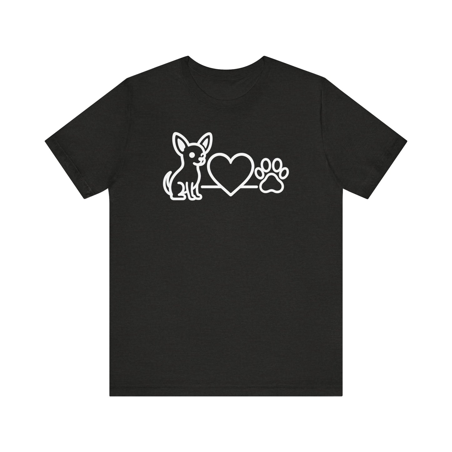 Cute Chihuahua T-Shirt, Unisex Pet Lover Tee, Dog Love Shirt, Animal Rescue Gift, Heart & Paw Design