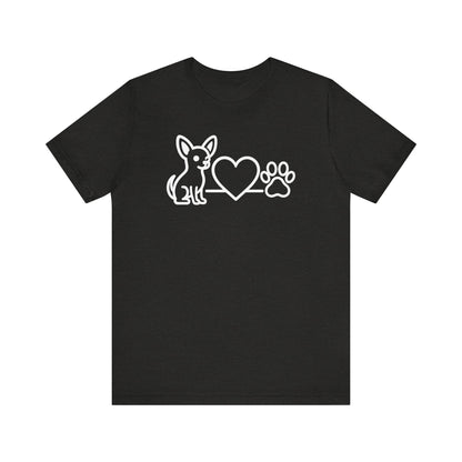 Cute Chihuahua T-Shirt, Unisex Pet Lover Tee, Dog Love Shirt, Animal Rescue Gift, Heart & Paw Design
