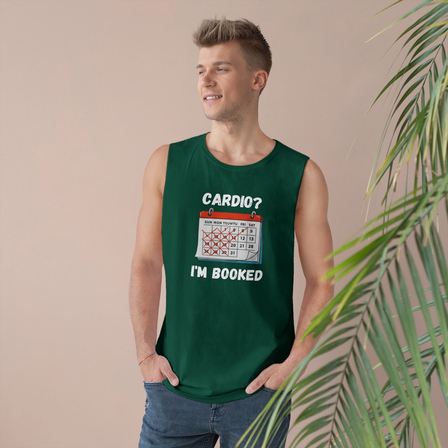 Funny Cardio Tank Top - 'Cardio? I'm Booked' - Unisex Athletic Wear
