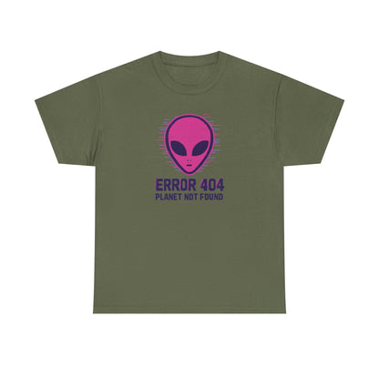 Alien Error 404 T-Shirt | Funny UFO Shirt | Retro Geek Tee | Unisex Sci-Fi Gift | Humorous Casual Apparel