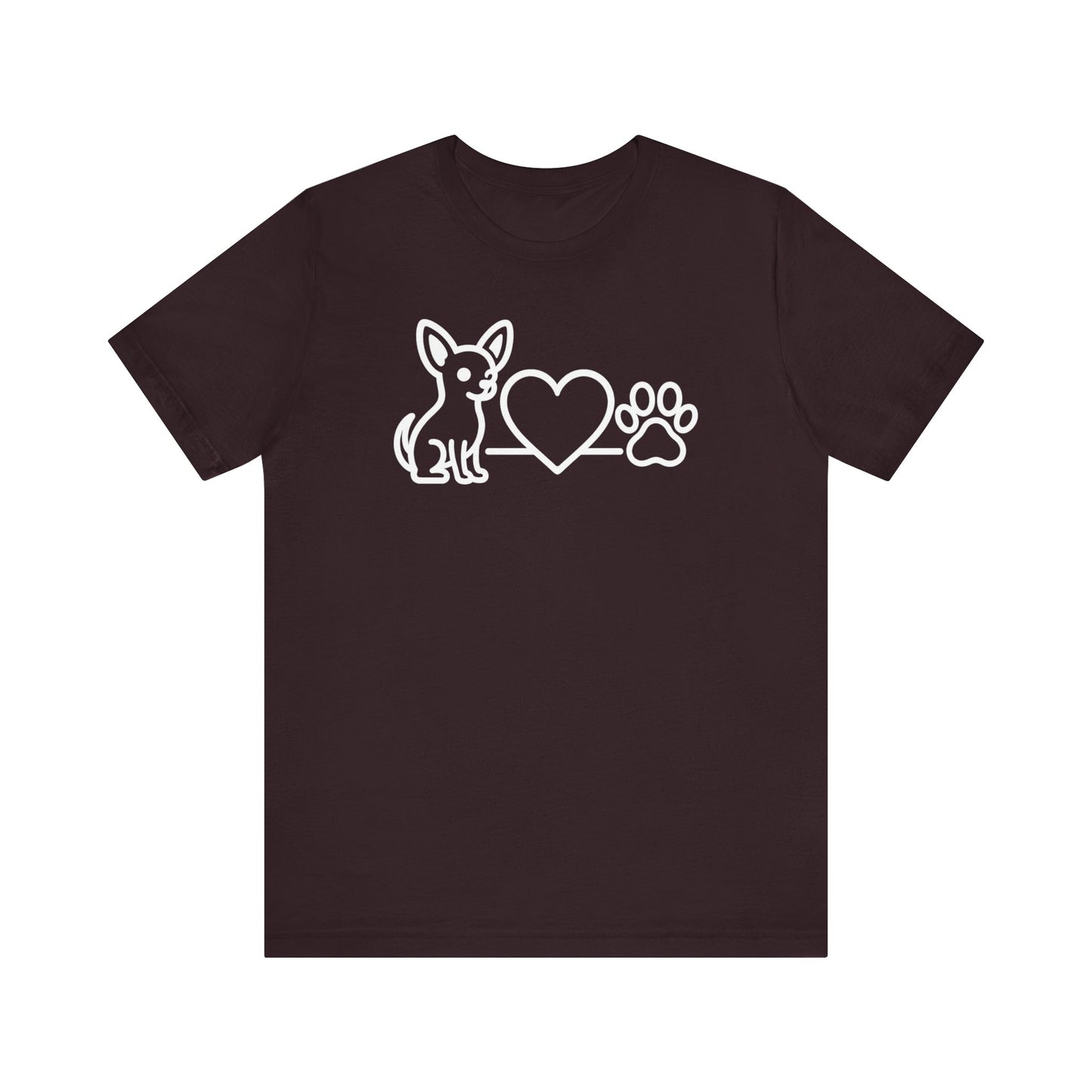 Cute Chihuahua T-Shirt, Unisex Pet Lover Tee, Dog Love Shirt, Animal Rescue Gift, Heart & Paw Design