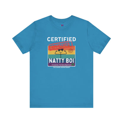 Funny Certified Natty Boi Unisex Jersey Tee - Trendy & Fun T-Shirt for Gym Enthusiasts