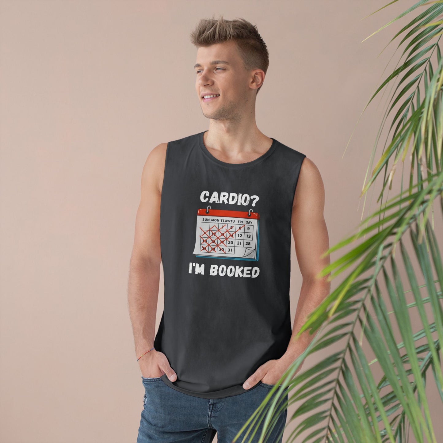 Funny Cardio Tank Top - 'Cardio? I'm Booked' - Unisex Athletic Wear