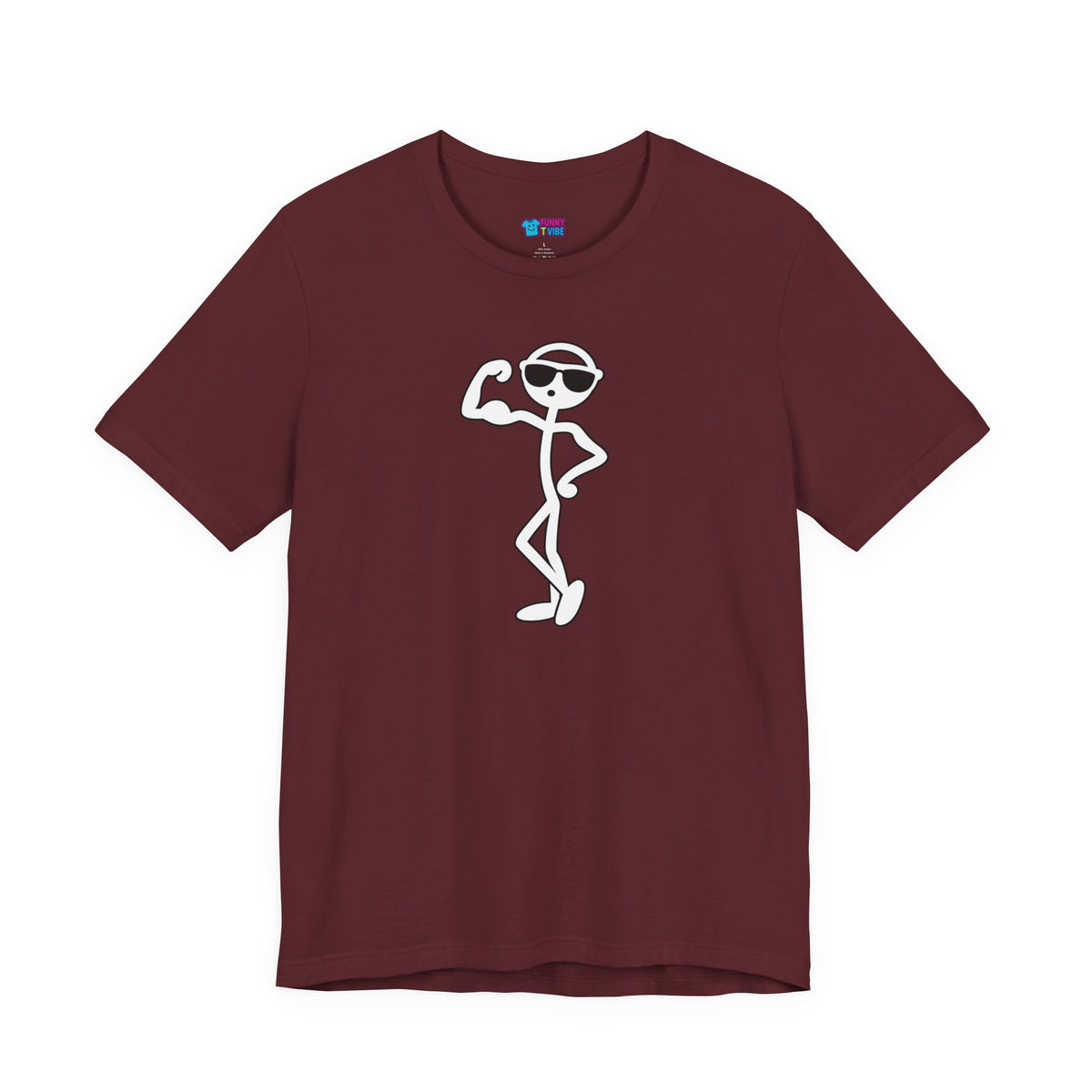 💪 Funny Flexing Stick Figure Gym T-Shirt