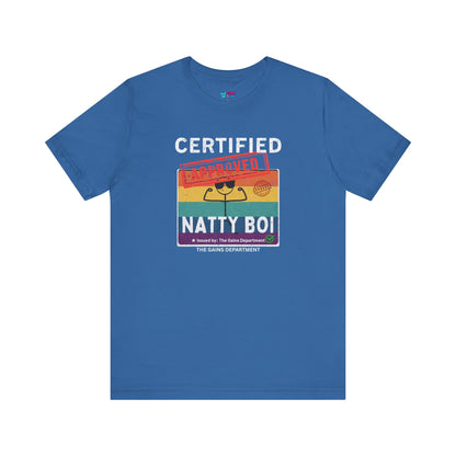 Funny Certified Natty Boi Unisex Jersey Tee - Trendy & Fun T-Shirt for Gym Enthusiasts