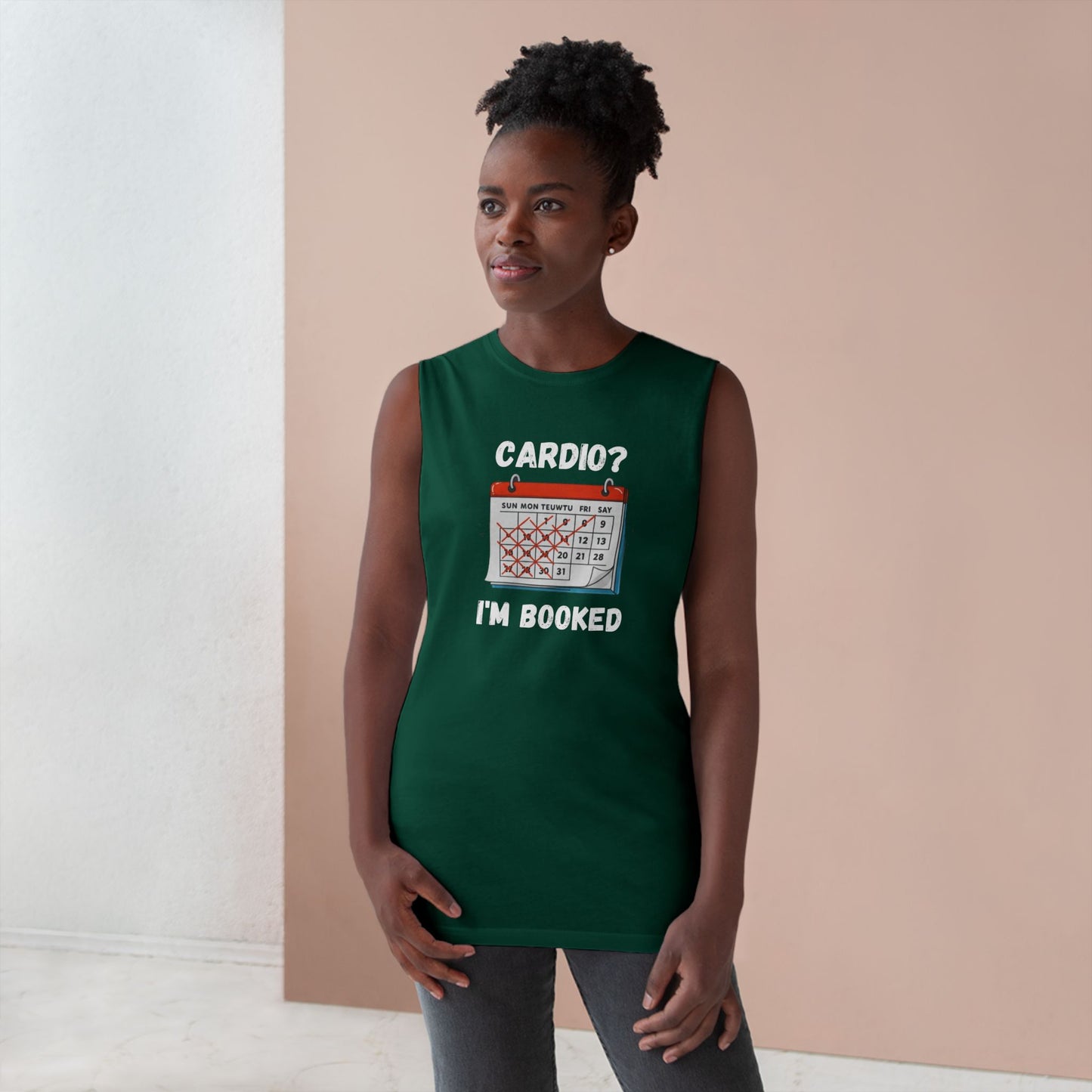 Funny Cardio Tank Top - 'Cardio? I'm Booked' - Unisex Athletic Wear