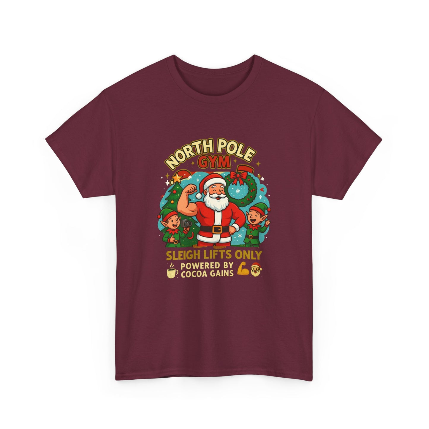 North Pole Gym Funny Christmas Workout Shirt | Merry Liftmas Santa Tee | Holiday Gym Lover Gift