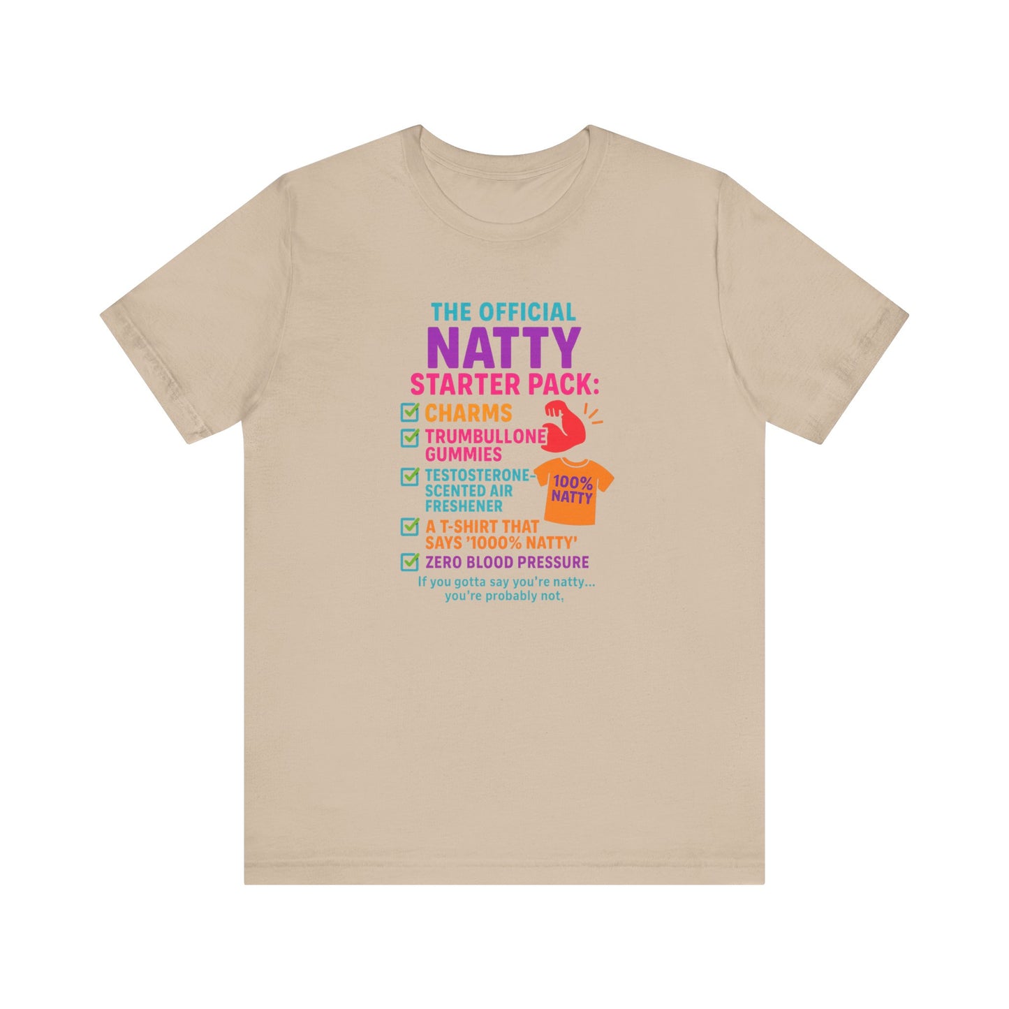 Official Natty Starter Pack Unisex Tee - 100% Natty Design for Fitness Enthusiasts