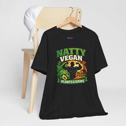 Natty Vegan T-Shirt | Plants & Gains Gym Tee
