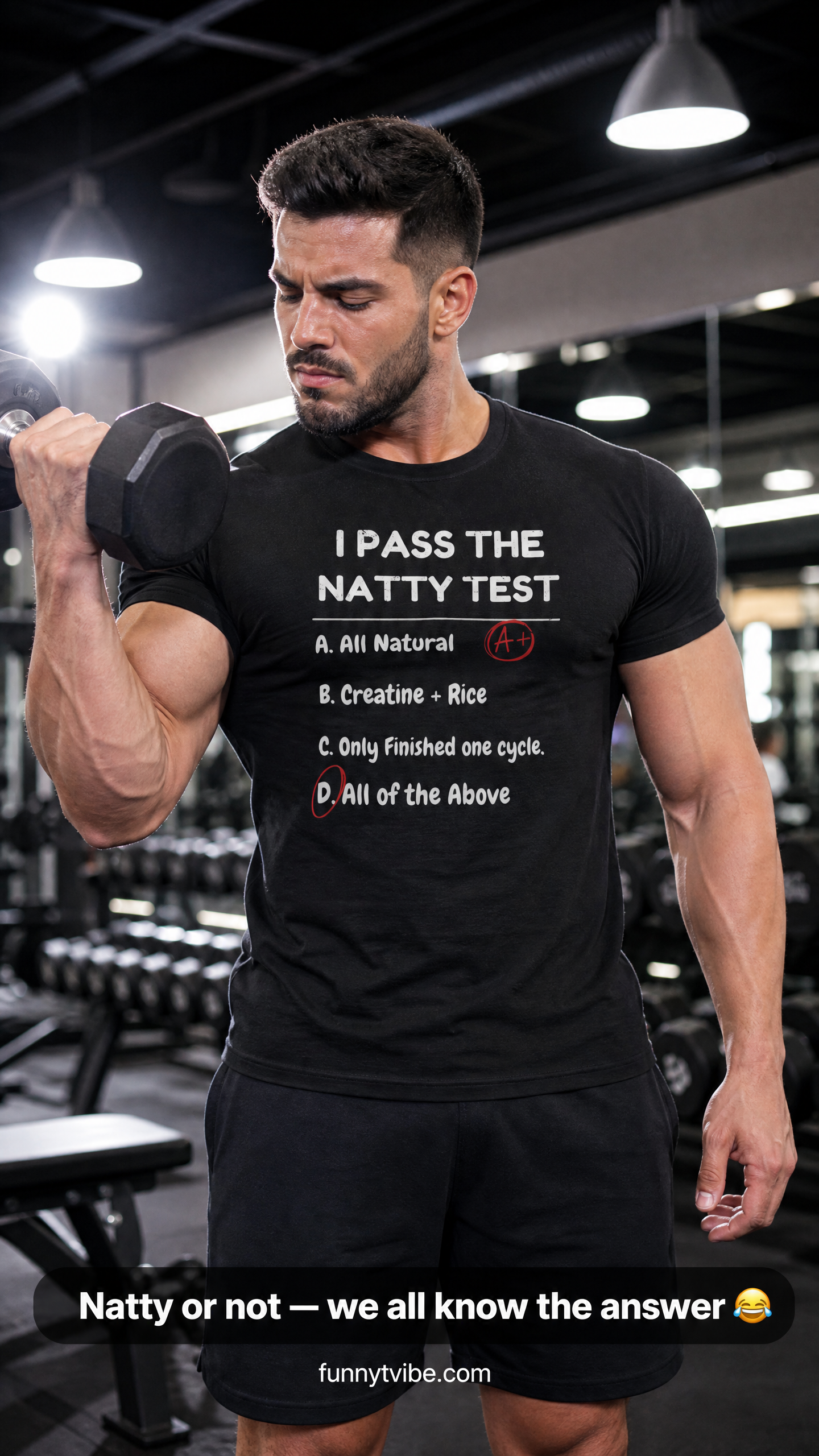Funny "Natty Test" T-Shirt | Unisex Gym Motivation & Humor Tee