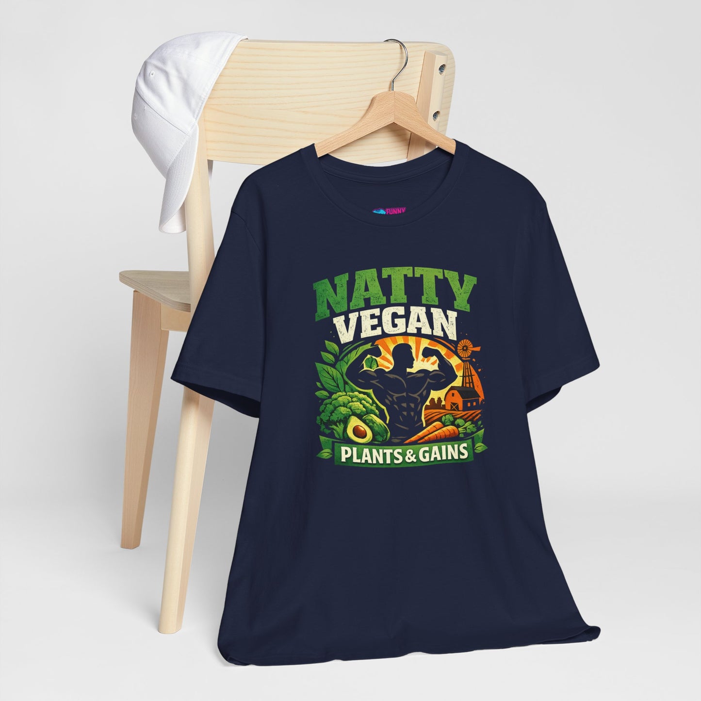 Natty Vegan T-Shirt | Plants & Gains Gym Tee
