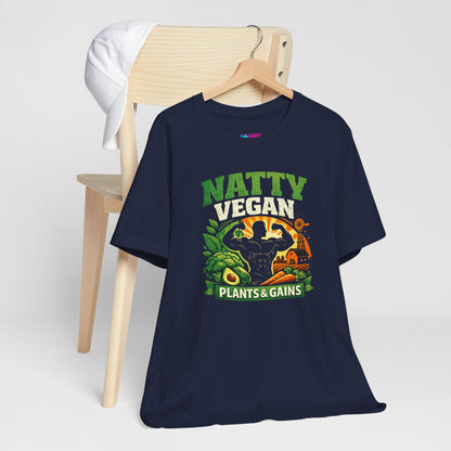 Natty Vegan T-Shirt | Plants & Gains Gym Tee