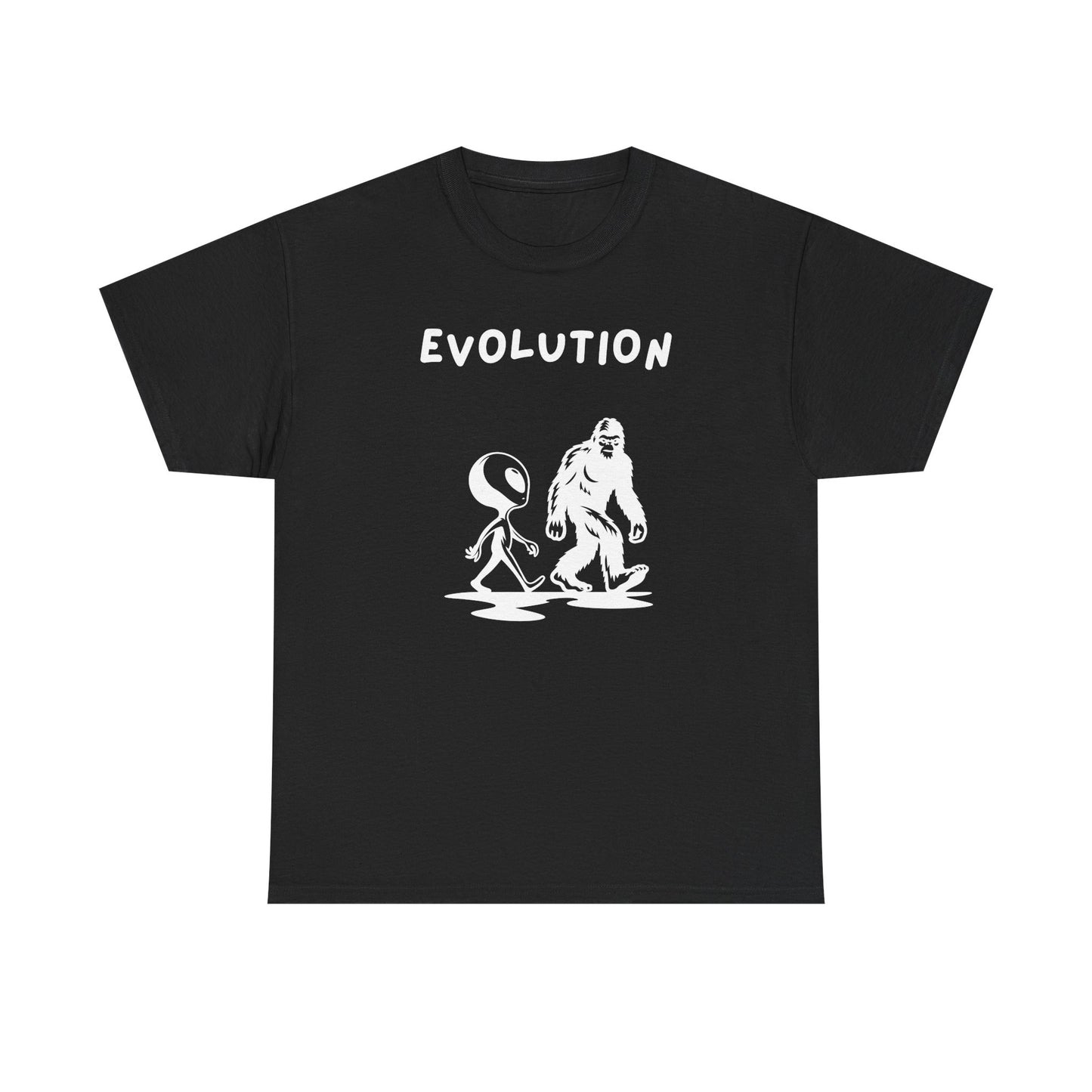 Bigfoot & Alien Evolution T-Shirt | Funny Sci-Fi & Cryptid Graphic Tee