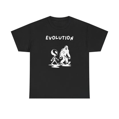 Bigfoot & Alien Evolution T-Shirt | Funny Sci-Fi & Cryptid Graphic Tee