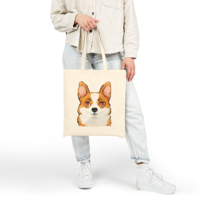 Cute Corgi Canvas Tote Bag | Durable Dog Lover Gift & Reusable Shopping Tote