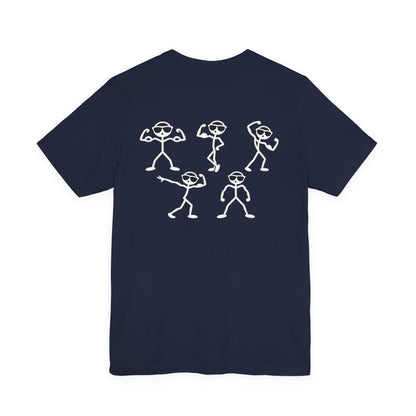 Funny Stick Figure Bodybuilding Front & Back T-Shirt