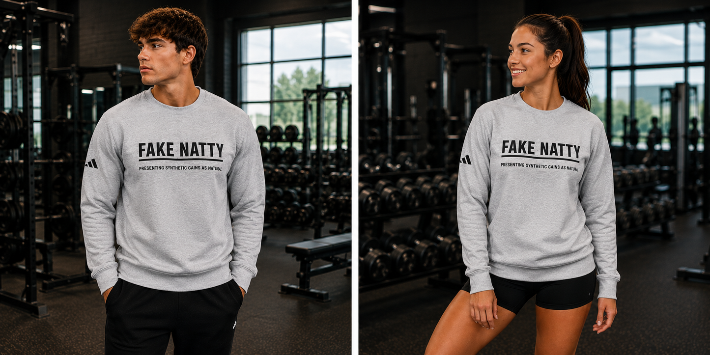 Adidas Fake Natty Crewneck Gym Humor Sweatshirt