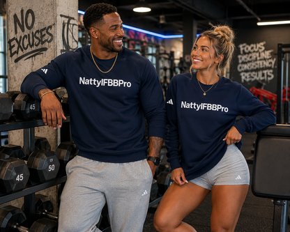 Adidas Natty IFBB Pro Crewneck Gym Fleece Sweatshirt