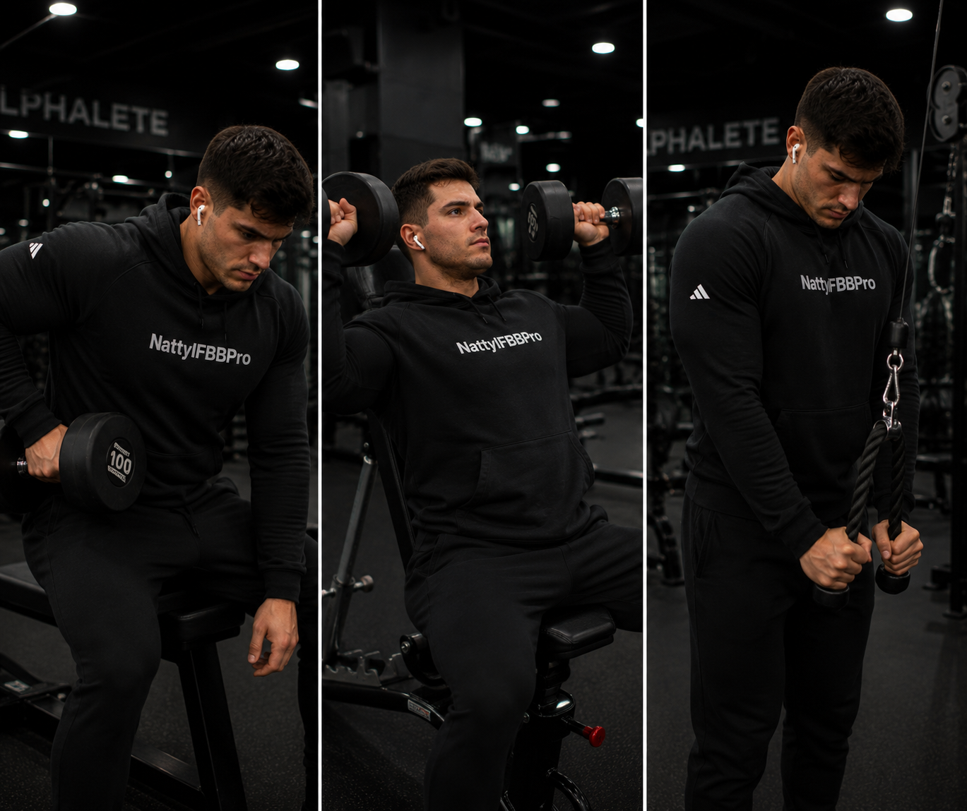 Adidas Natty IFBBPro Hoodie | Minimal Gym Pullover