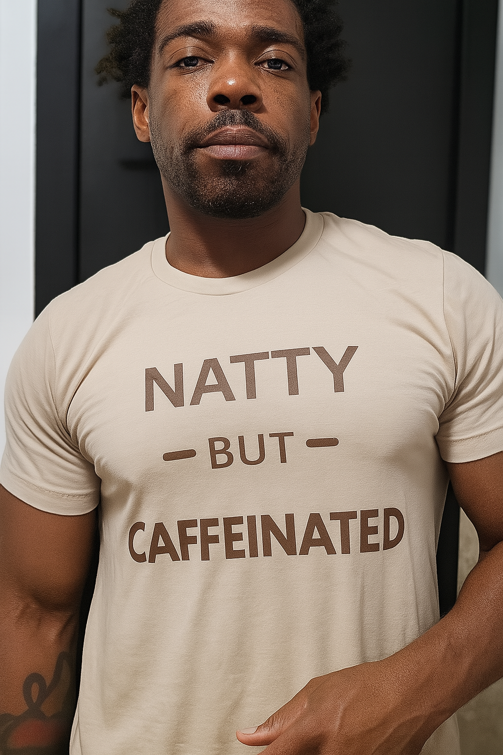 Funny Caffeinated Tee - Unisex Jersey Short Sleeve T-Shirt for Coffee Lovers
