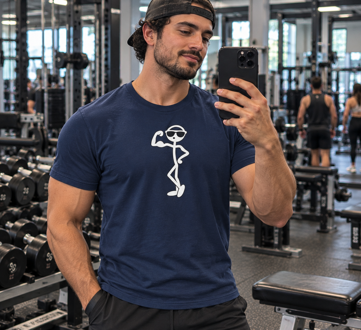 💪 Funny Flexing Stick Figure Gym T-Shirt