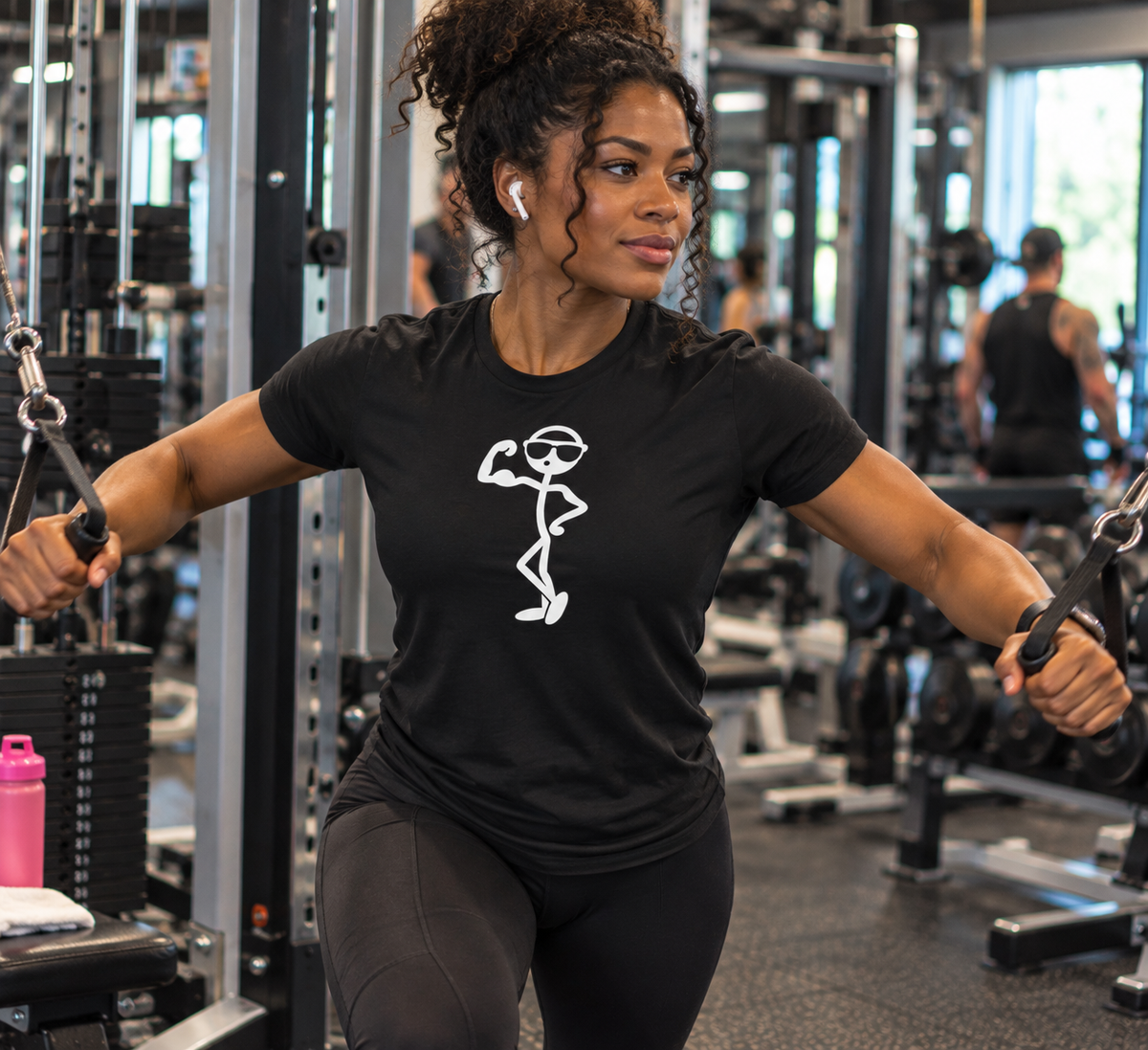 💪 Funny Flexing Stick Figure Gym T-Shirt