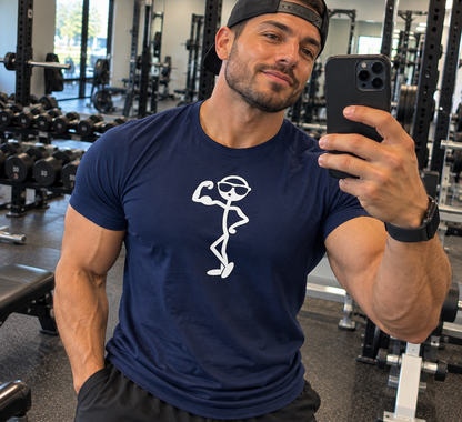 💪 Funny Flexing Stick Figure Gym T-Shirt