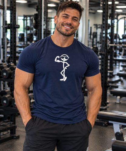 💪 Funny Flexing Stick Figure Gym T-Shirt