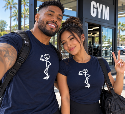 💪 Funny Flexing Stick Figure Gym T-Shirt
