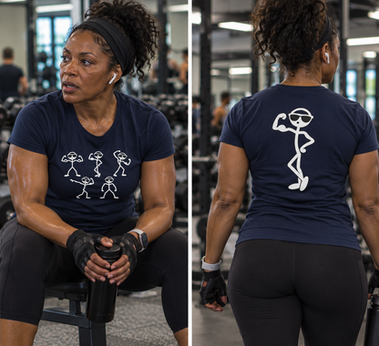Funny Stick Figure Bodybuilding Graphic T-Shirt