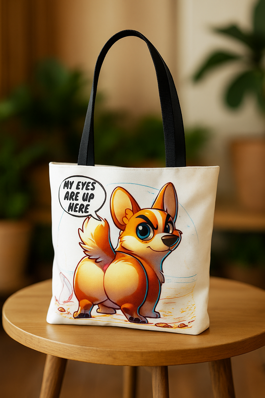 Cute Corgi Tote Bag | Dog Lover Gift, Fun Reusable Shopping Bag, Pet Owner Beach Tote