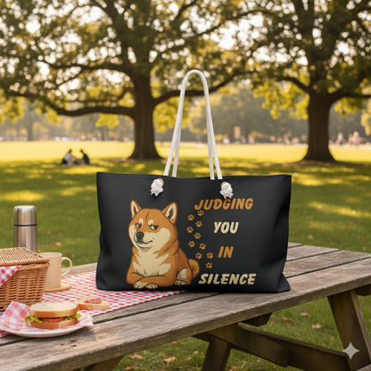 Shiba Inu Weekender Bag | Fun Dog Lover Travel Tote & Pet Owner Gift
