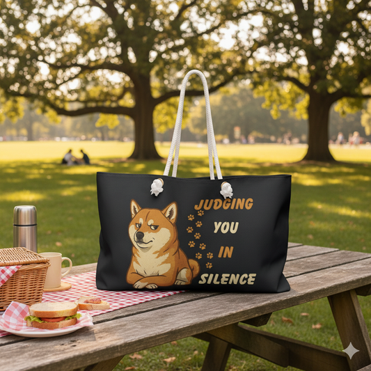 Shiba Inu Weekender Bag | Fun Dog Lover Travel Tote & Pet Owner Gift