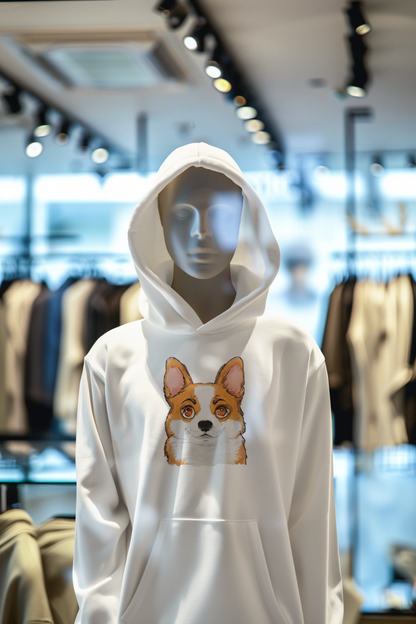 Corgi Hoodie, Corgi Face Pullover Cute Pembroke Welsh Corgi Hoodie for Dog Lovers