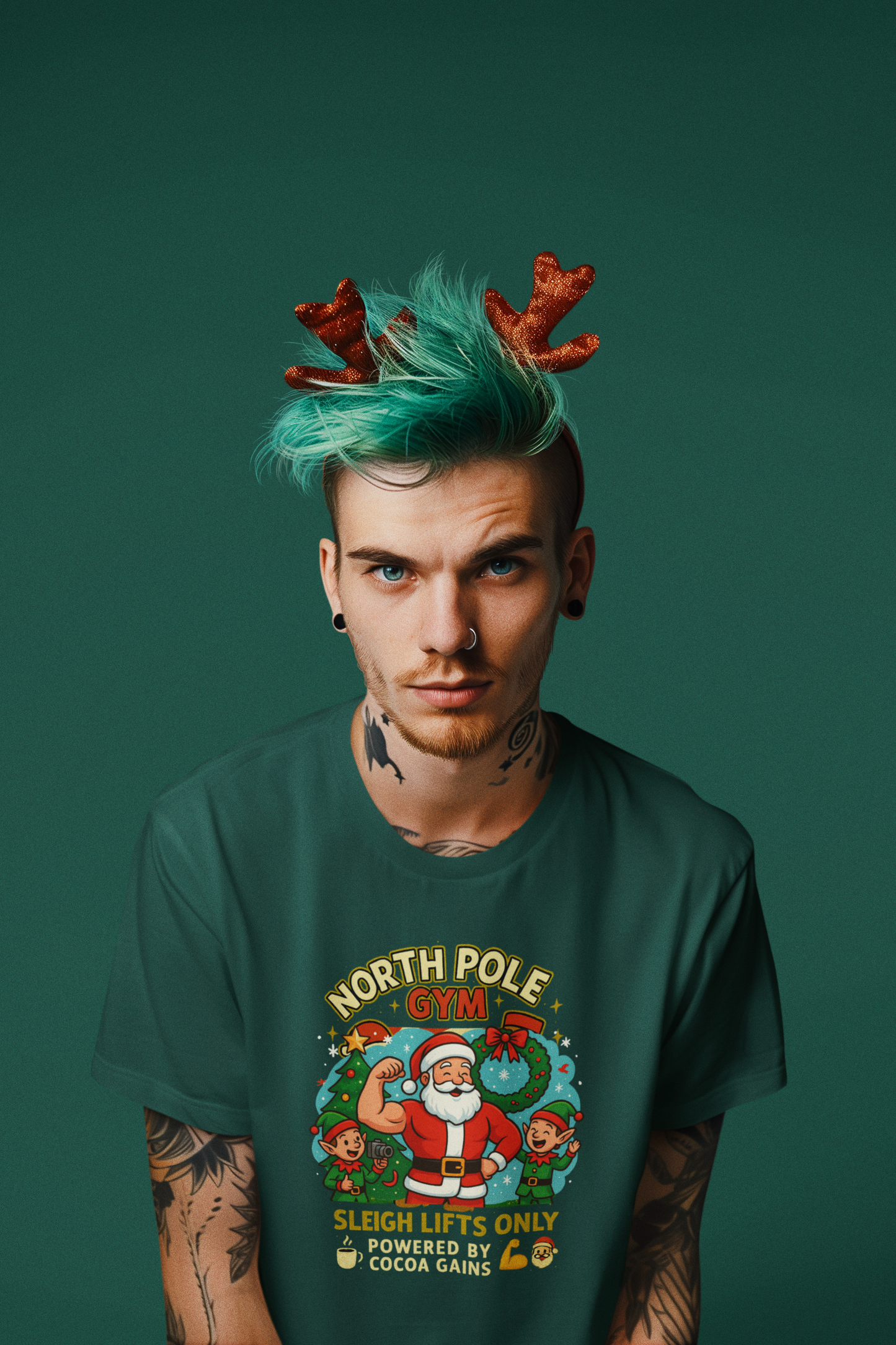 North Pole Gym Funny Christmas Workout Shirt | Merry Liftmas Santa Tee | Holiday Gym Lover Gift