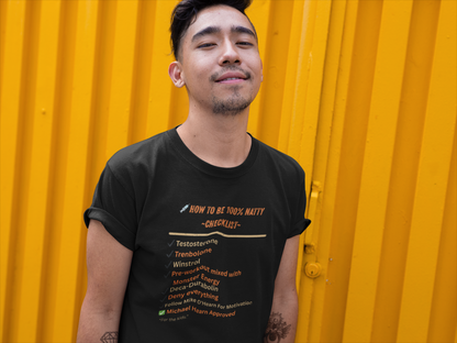 Natty Checklist Funny T-Shirt | Unisex Fitness & Gym Humor Tee