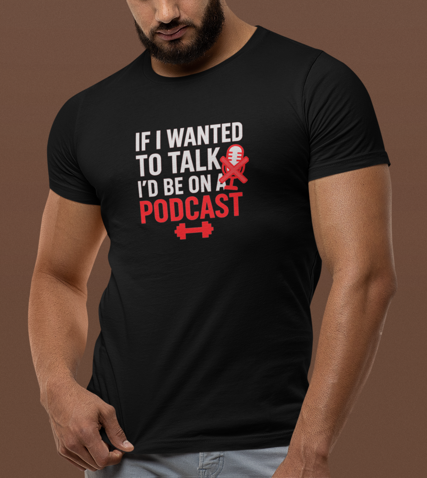 Funny Podcast T-Shirt | Men's Curved Hem Tee & Podcaster Gift