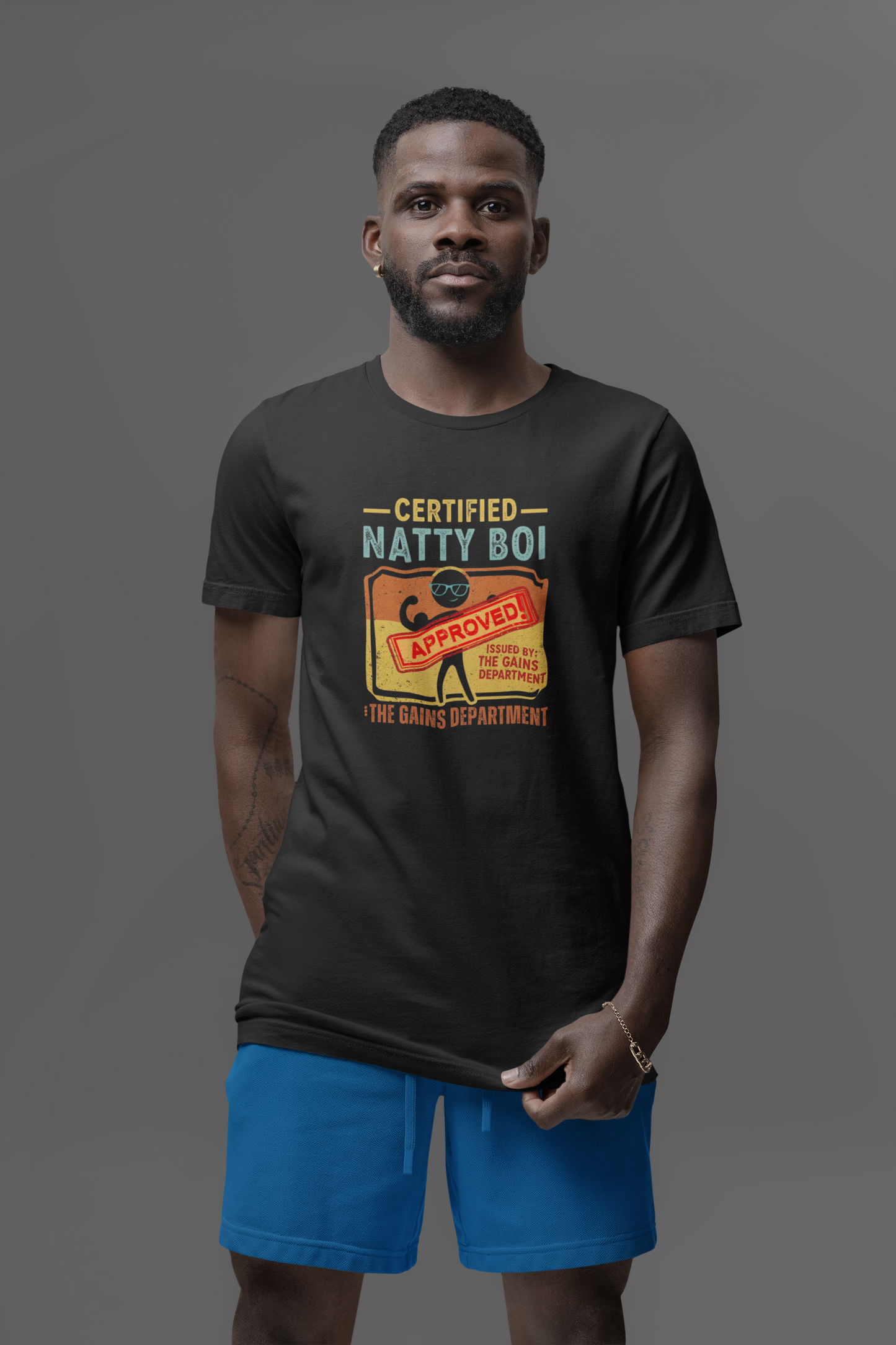 Certified Natty Boi Funny T-Shirt | Unisex Fitness & Gym Gift