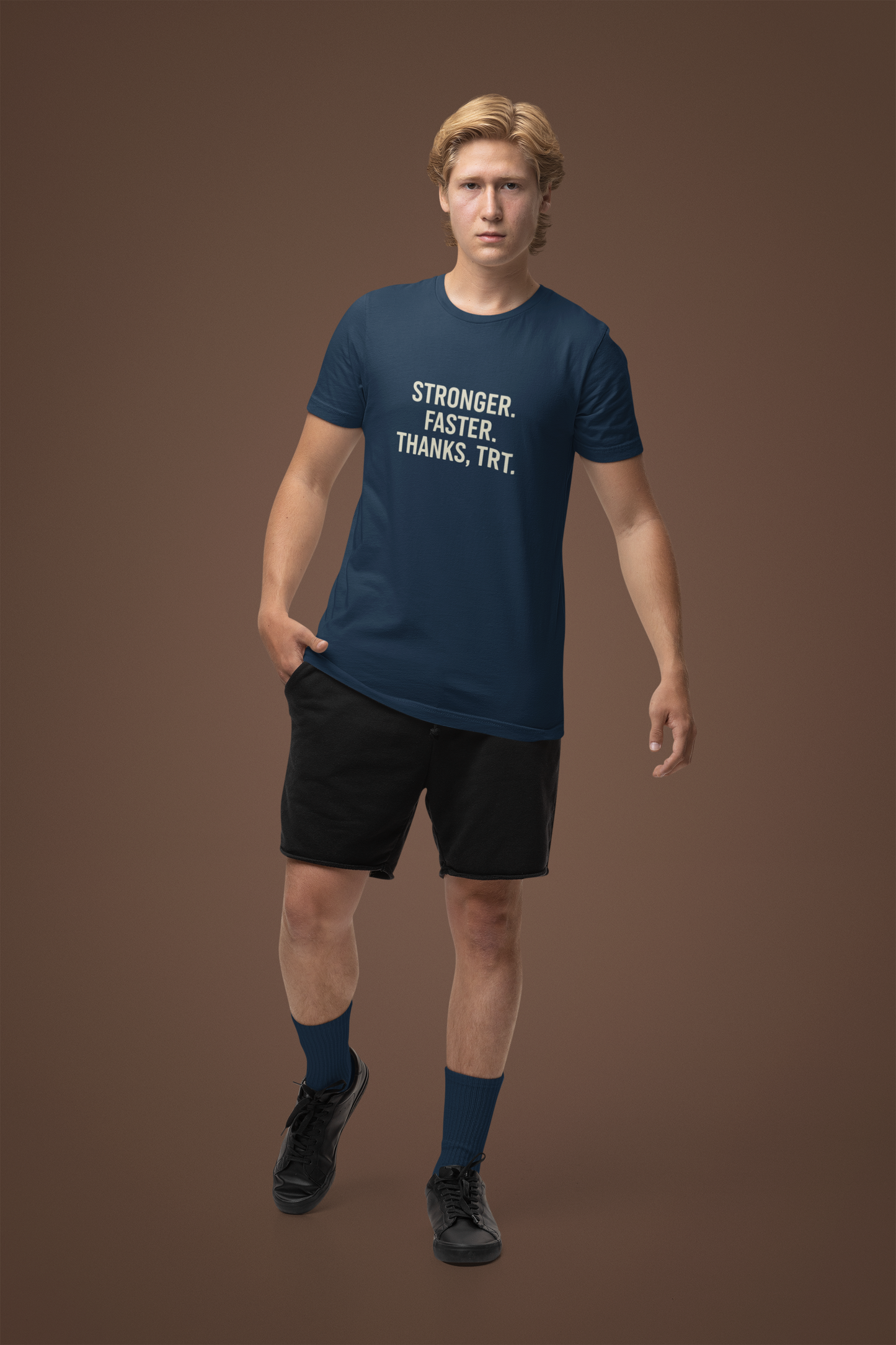 Stronger Faster Thanks TRT Shirt | Motivational Workout Tee | Testosterone Therapy Fitness Apparel | Gift for Him | Gym Performance Gear