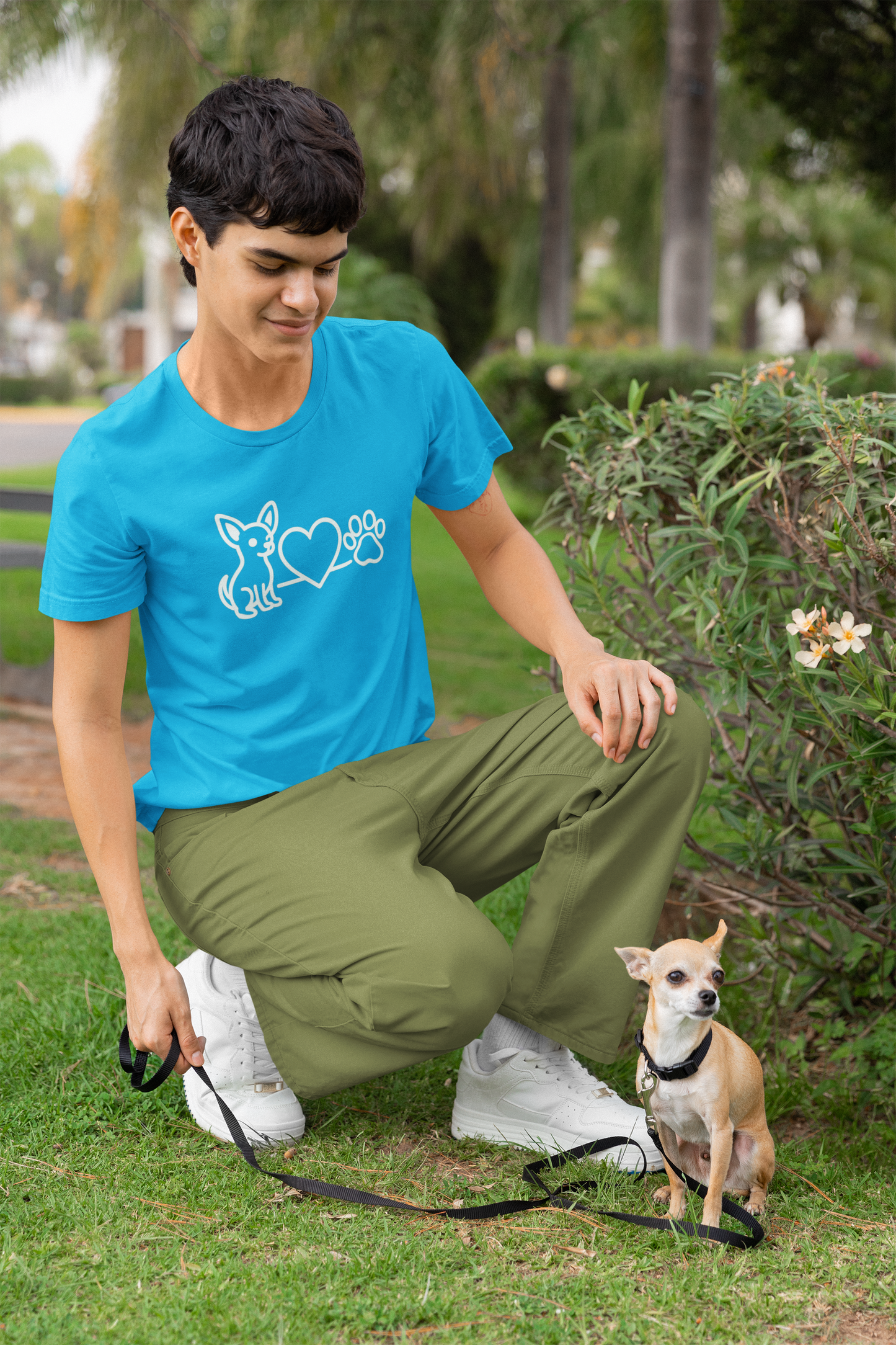 Cute Chihuahua T-Shirt, Unisex Pet Lover Tee, Dog Love Shirt, Animal Rescue Gift, Heart & Paw Design