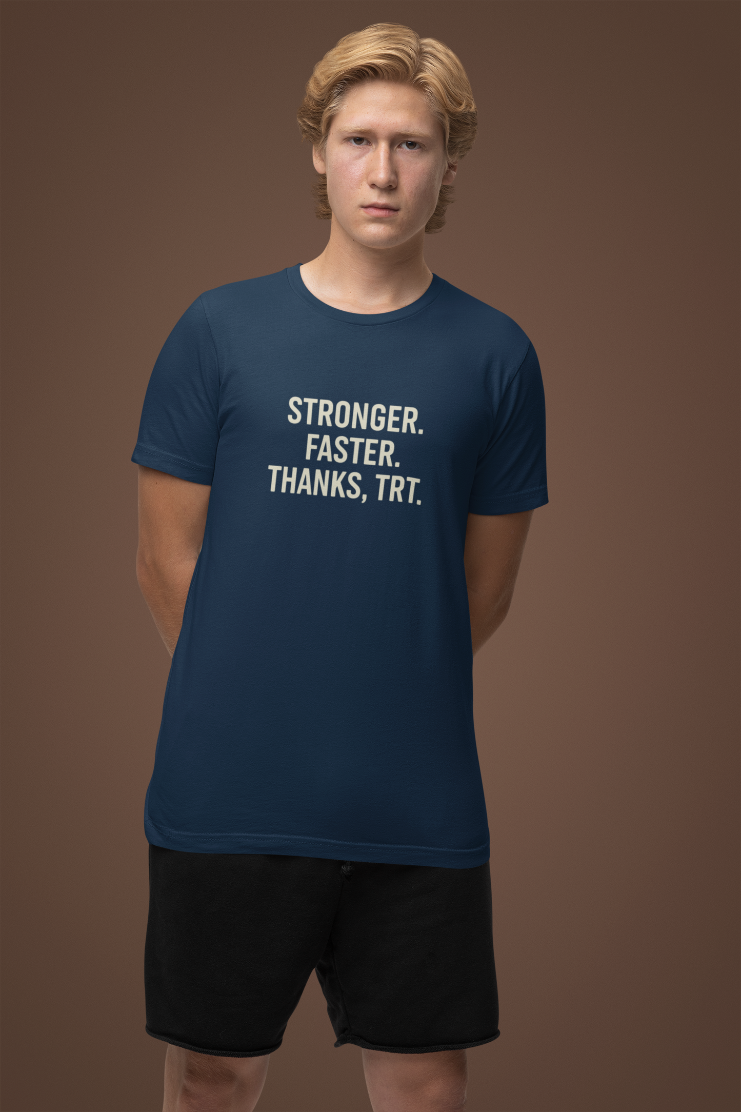 Stronger Faster Thanks TRT Shirt | Motivational Workout Tee | Testosterone Therapy Fitness Apparel | Gift for Him | Gym Performance Gear