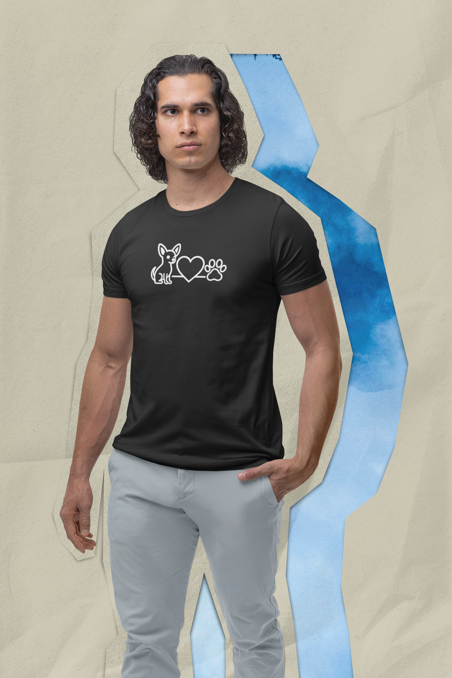 Cute Chihuahua T-Shirt, Unisex Pet Lover Tee, Dog Love Shirt, Animal Rescue Gift, Heart & Paw Design