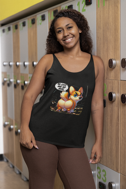 Corgi Lover Racerback Tank Top | Women's Dog Mom Gift & Fitness Apparel