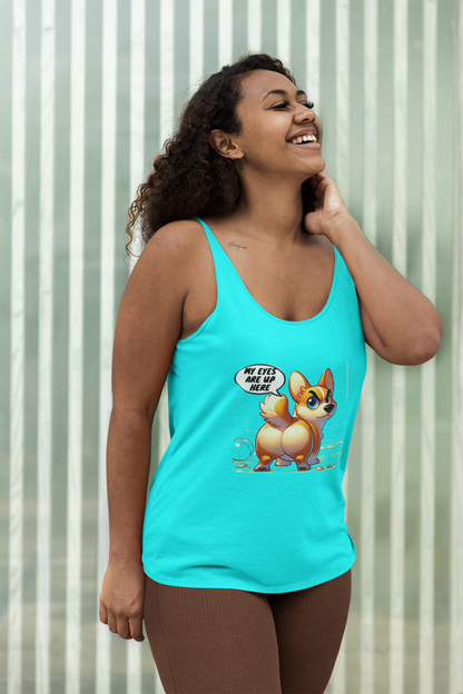 Corgi Lover Racerback Tank Top | Women's Dog Mom Gift & Fitness Apparel