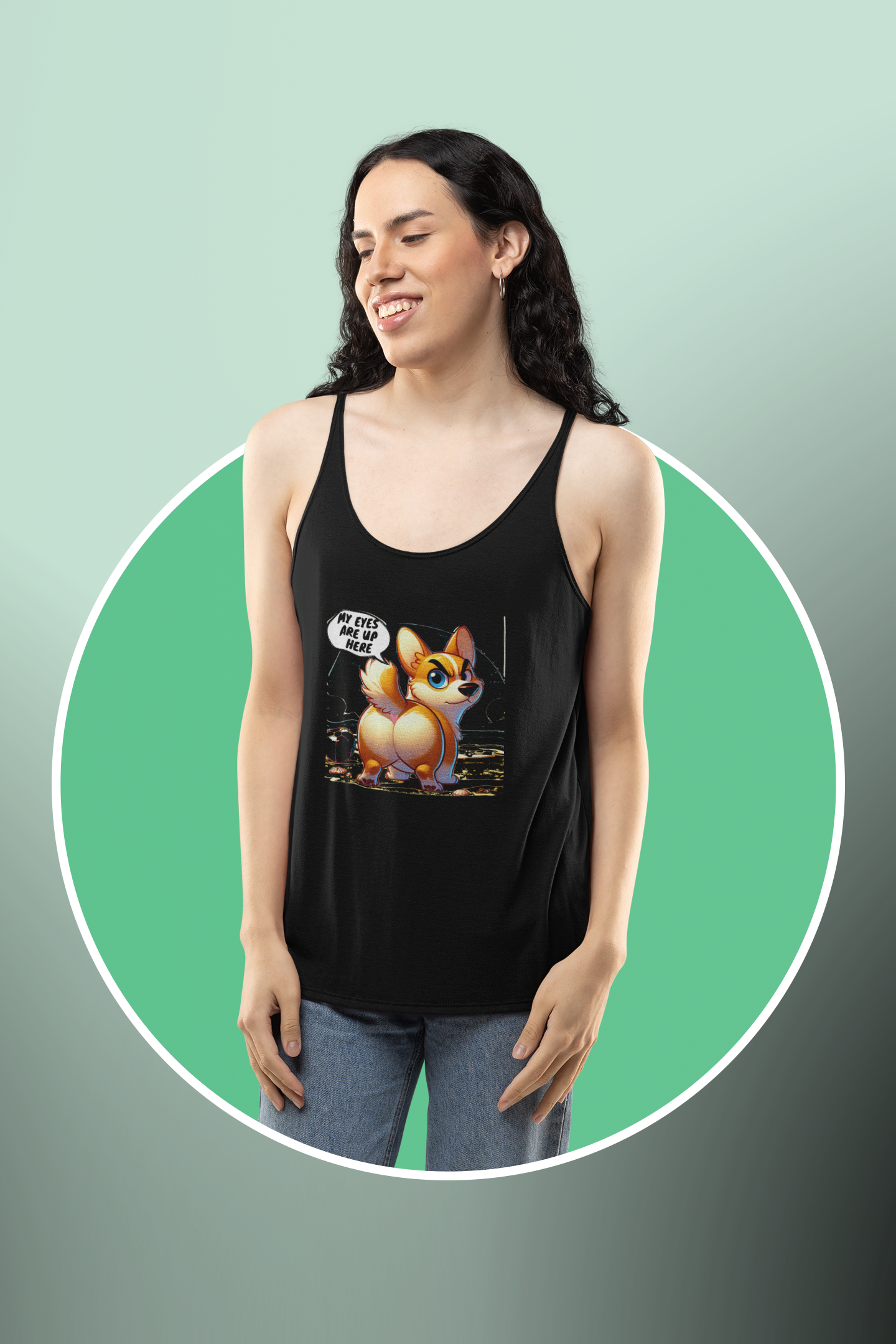 Shiba Inu Lover Racerback Tank Top | Women's Dog Mom Gift & Fitness Apparel