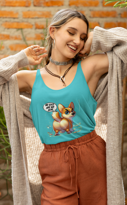 Corgi Lover Racerback Tank Top | Women's Dog Mom Gift & Fitness Apparel