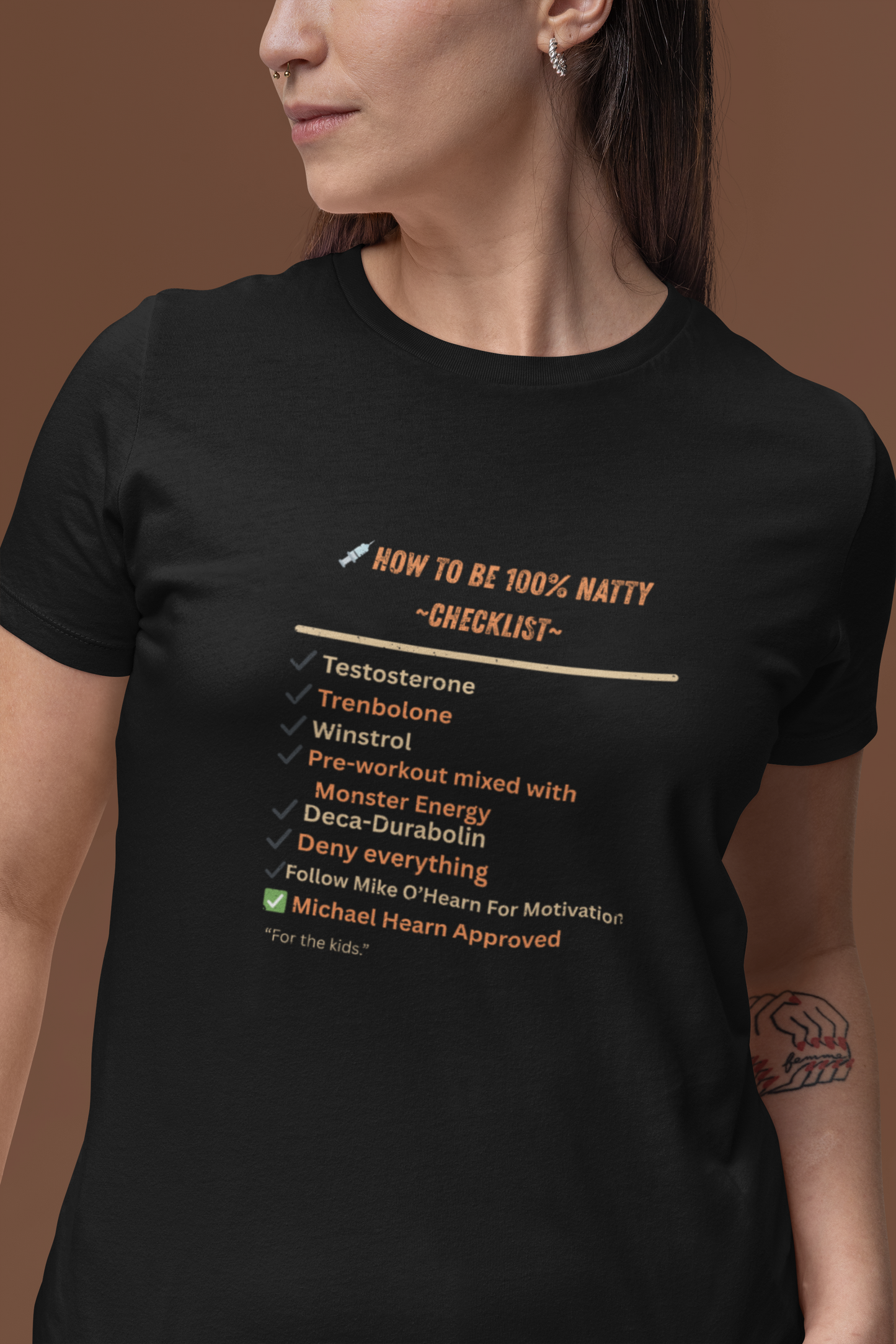 Natty Checklist Funny T-Shirt | Unisex Fitness & Gym Humor Tee