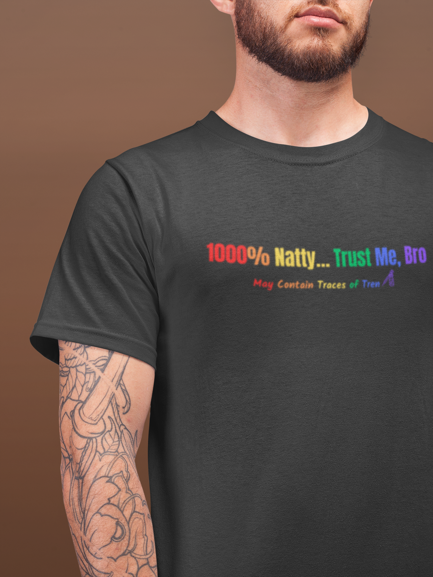 1000% Natty - Trust Me, Bro T-Shirt | Funny Gym Slogan Tee